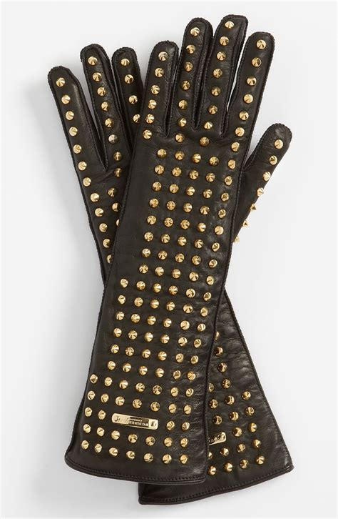 studded leather gloves